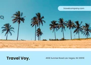 Blue Simple Modern Minimalist Beach Travel Postcard - Page 1