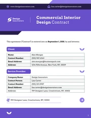 Commercial Interior Design Contract Template - Page 1