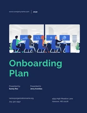 Dark Blue And Green Onboarding Plan - Page 1
