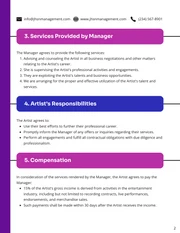 Artist Management Contract Template - صفحة 2