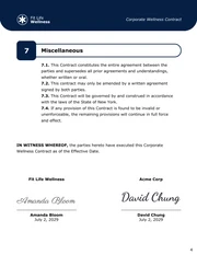 Corporate Wellness Contract Template - صفحة 4