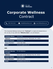 Corporate Wellness Contract Template - Página 1