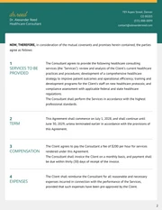 Healthcare Consulting Contract Template - page 2