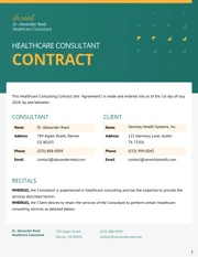 Healthcare Consulting Contract Template - page 1