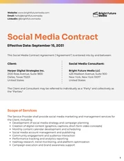 Social Media Contract Template - Seite 1