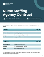 Nurse Staffing Agency Contract Template - Pagina 1