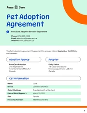 Pet Adoption Contract Template - Página 1