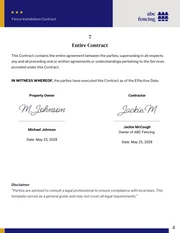 Fence Installation Contract Template - Page 4