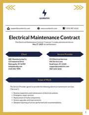 Electrical Maintenance Contract Template - page 1