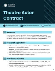 Theatre Actor Contract Template - page 1