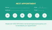 Teal Modern Dental Care Clinic Appointment Business Card - Page 2