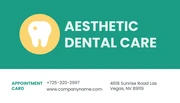 Teal Modern Dental Care Clinic Appointment Business Card - Page 1