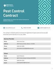 Pest Control Contract Template - page 1