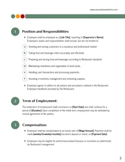 Restaurant Employment Contract Template - page 2