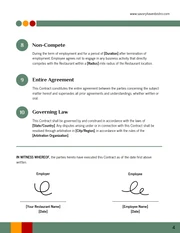 Restaurant Employment Contract Template - Seite 4