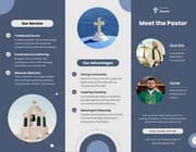 Simple Blue and White Church Brochure - Page 2
