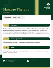 Massage Therapy Contract Template - Pagina 1