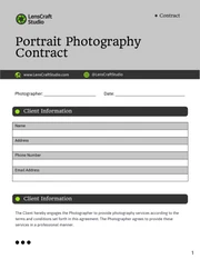 Portrait Photography Contract - Seite 1