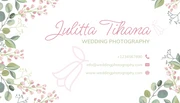 White Minimalist Aesthetic Floral Wedding Photography Business Card - Page 2