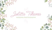 White Minimalist Aesthetic Floral Wedding Photography Business Card - Page 1
