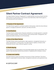 Silent Partner Contract Template - page 1