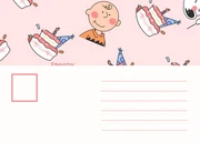 Pink And White Playful Cheerful Happy Birthday Postcard - Seite 2