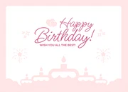 Pink And White Playful Cheerful Happy Birthday Postcard - Seite 1