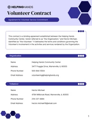 Volunteer Contract Template - Seite 1