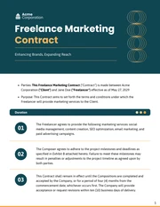 Freelance Marketing Contract Template - Seite 1