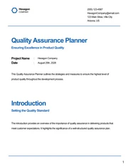 Simple Blue and White QA Plans - Page 1