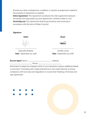 Minimalist Blue and Orange House Purchase and Sale Contracts - Page 3