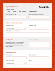 Food Order Form Template - Seite 2