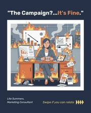 Everything Is Fine Meme For Marketers Carousel Template - Pagina 1