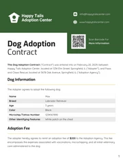 Dog Adoption Contract Template - page 1