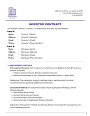 Purple and White Minimalist Investor Contract - Page 1