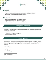 Athlete Behavior Contract Template - Página 2