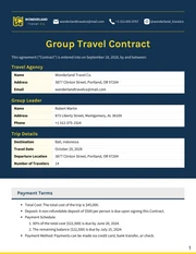 Group Travel Contract Template - Pagina 1