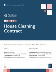 House Cleaning Contract Template - Page 1