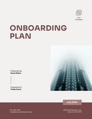 Beige And Red Brown Onboarding Plan - Page 1
