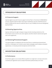 Race Car Sponsorship Contract Template - Seite 2