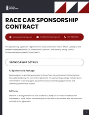 Race Car Sponsorship Contract Template - Página 1