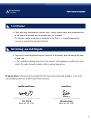 Personal Trainer Contract Template - Page 3