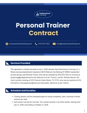 Personal Trainer Contract Template - Pagina 1