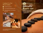 Brown And Yellow Modern Floral Aesthetic Beauty Spa Brochure - Page 1