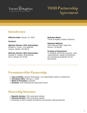 70/30 Partnership Agreement Template - page 1