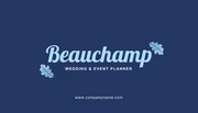 Navy And Baby Blue Modern Aesthetic Wedding And Event Planner Business Card - Page 1