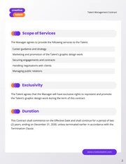 Talent Management Contract Template - صفحة 2
