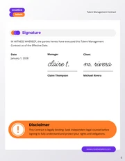 Talent Management Contract Template - Page 5