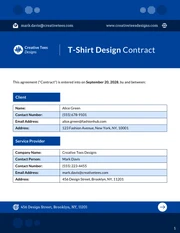 T-Shirt Design Contract Template - page 1