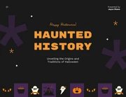 Black Purple Haunted History Halloween Presentation - Page 1